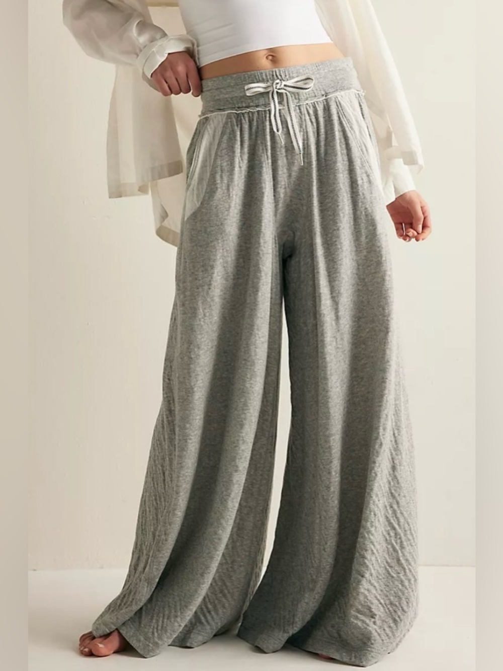 NWT. Free People Intimately. Size Large. ‘Wait a Minute’ Wide Leg Lounge Pants.